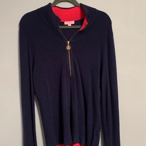 Lilly Pulitzer navy zip up sweater